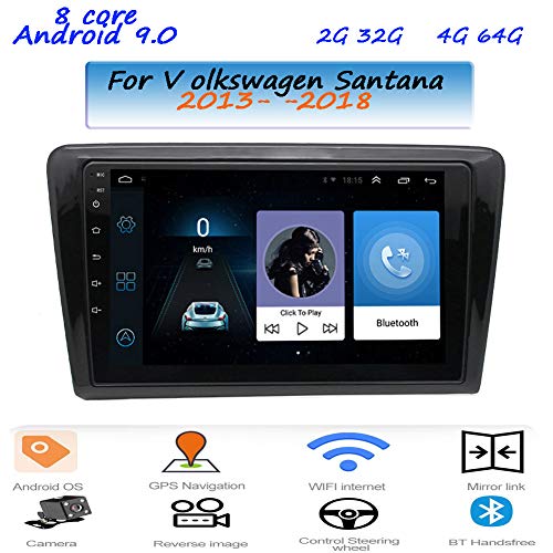 Android 9.0 Autoradio Navigation 9" System für Santana 2013-2018 Gürtel DAB Digitalradio Bluetooth USB AM Mirrorlink Sygic GPS