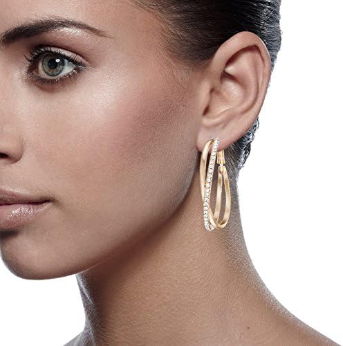 Miniatura 2 de Gemini Joyería para Mujer Pendientes de Aro de Oro Amarillo Relleno de 18k con Diamantes CZ Regalos del Día de San Valentín Gm032Yg 1.5 pulgadas