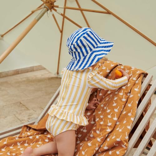 Image of Girls One Piece Swimsuits Zipper Rash Guard Long Sleeve Bathing Suit with Ruffle Hem UPF50+