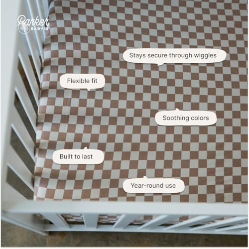 Image of Parker Baby Soft & Durable Fitted Baby Crib Sheets | Snug Fit for Standard Crib Mattresses | Machine Washable, Fade-Resistant & Modern Nursery Designs
