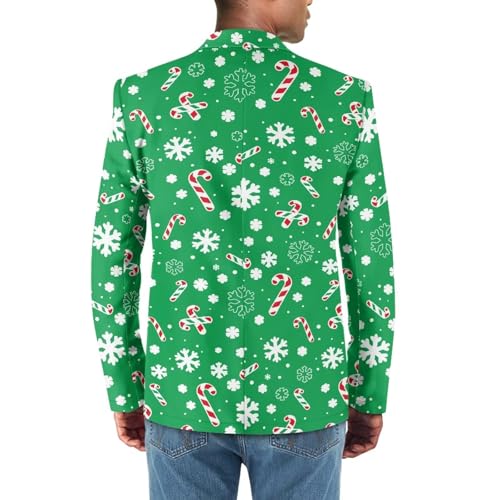 Xhuibop Christmas Suit for Men Holiday Party Costume One Button Design Blazer Slim Fit Sport Coat2