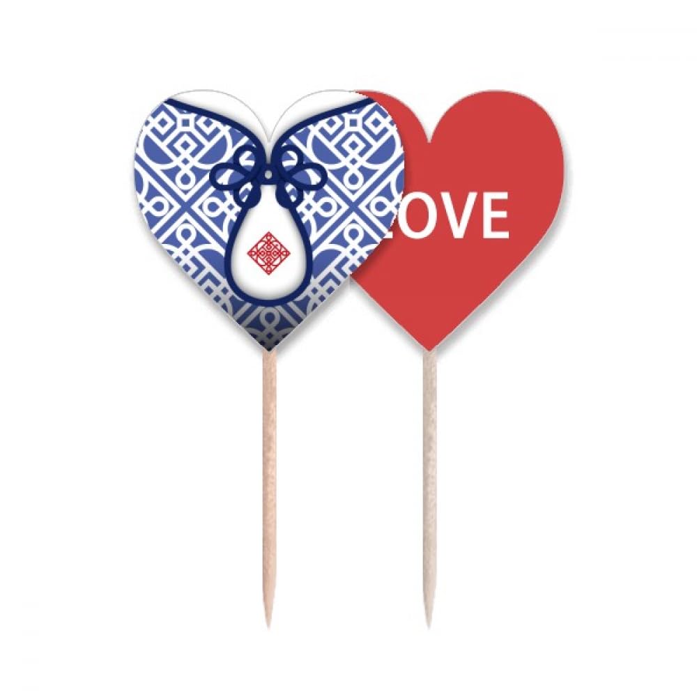 Cure-dents drapeau Chinese Culture en motif floral bleu haut de gamme