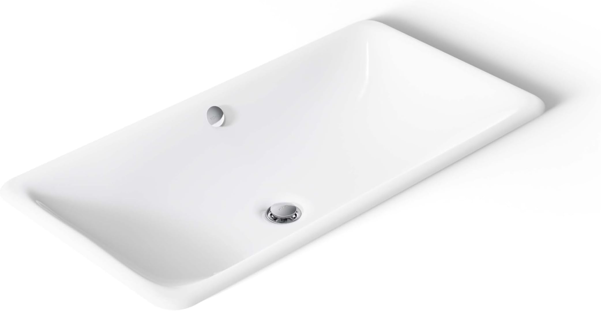 K-20212-0 Bathroom Sinkiron Plains large Rectangular Basin., White