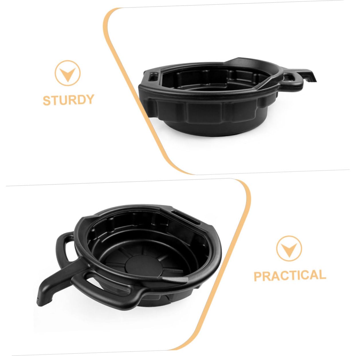 PLAFOPE Bandeja de Drenaje de Aceite Material PE Resistente para Coche 2 Piezas para Reparación y Cambio de Aceite Capacidad 10l y 15l Fácil Instalación