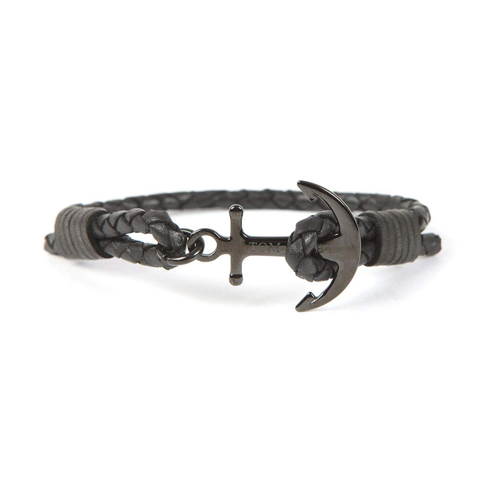 Tom HopeSingle Leather Collection Bracelet, Carbon Black
