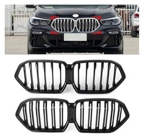 Calandre style haricot Single Line noir brillant pour BMW X6 G06 - 2