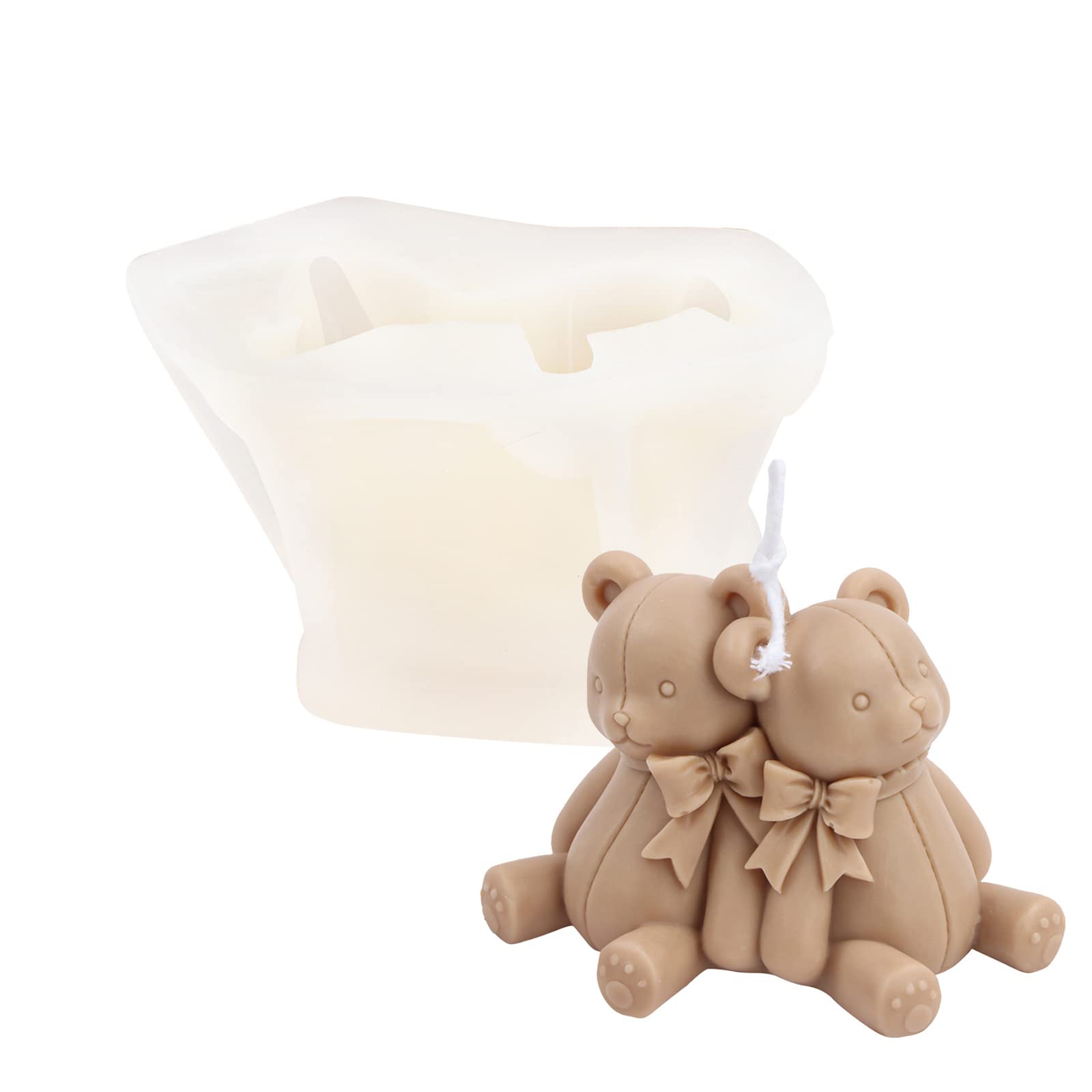 JS MOLD 3D Bär Silikonform Kerzen Gießen Formen Bär Aromatherapie Kerze Silikonform Kerzenformen zum Gießen Kerzen Form Silikon für Handgefertigte Seife, Duftkerzen, Handwerk Ornamente (C)