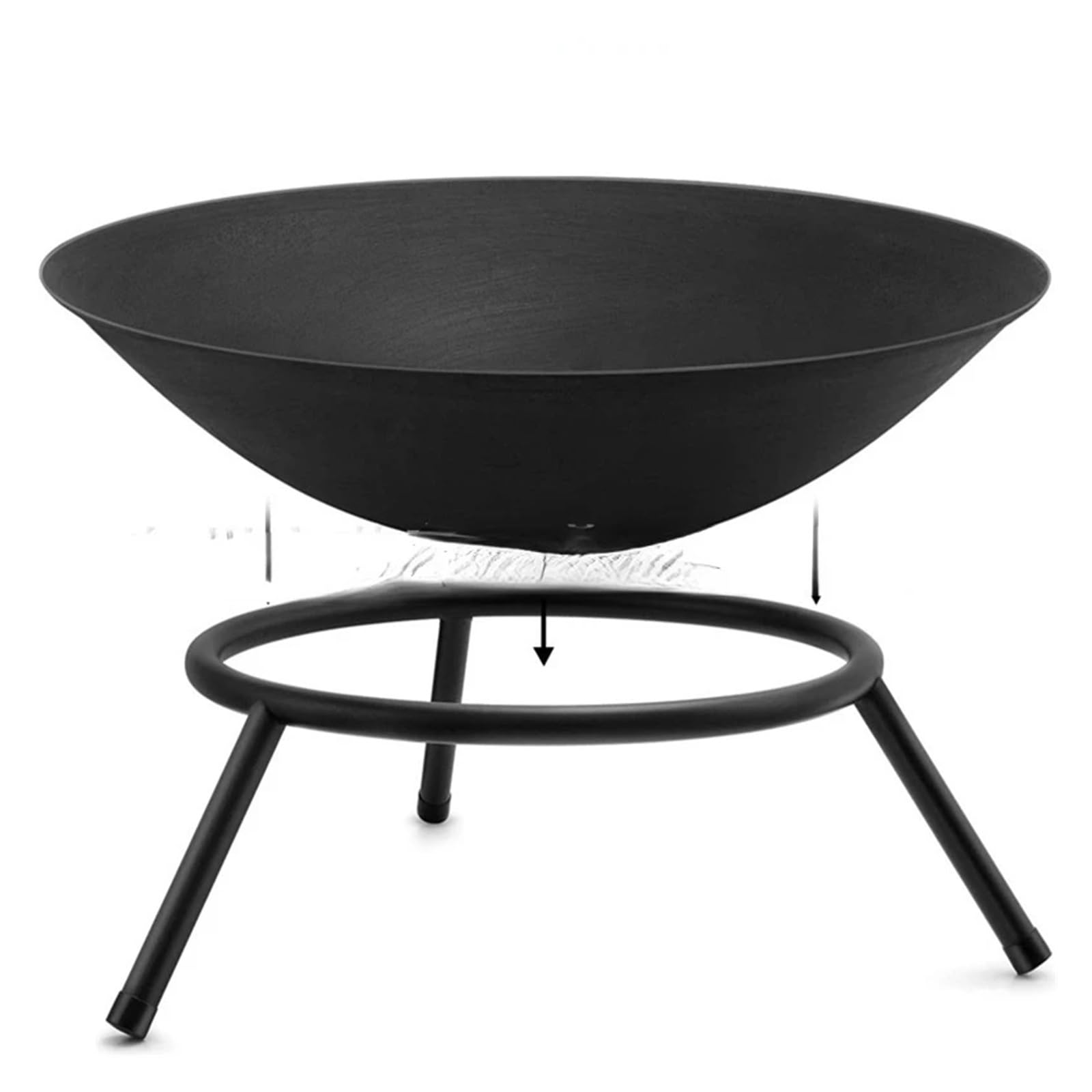 Palenisko, 60cm stalowa duża misa paleniskowa żeliwne palenisko, nowoczesne kominek ogrodowy na zewnątrz patio w ogrodzie taras Camping na patio, podwórko