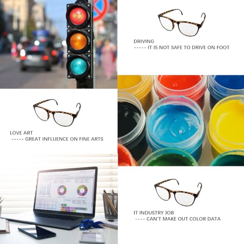 Image of Color Blindness Glasses,Portable Red Green Blind Glasses Folding Eyeglasses Red Green Colorblindness Corrective Glasses with Storage Box and Clean Cloth (Soybean)