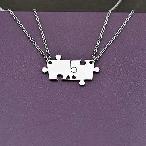 Charm.L Grace 4 Piece Best Friend Necklaces Friendship Pendant Charm Necklace Set Puzzle
