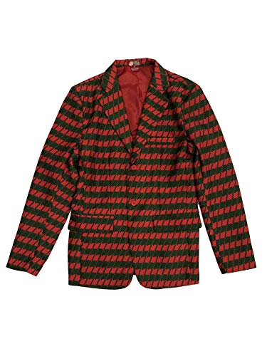 Mens Red Green Plaid Holiday Christmas Suit Sportscoat Blazer Small
