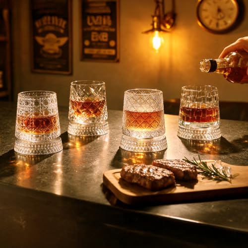 BOCT Spinning Whiskey Glasses Set of 4, 9.57 oz - image 7