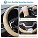 Car Leather Steering Wheel Cover - Ylife 15-inch Universal Microfiber- Neutral & Soft & Breathable & Silicone Anti Slip Auto Steering Wheel Wrap for Men Women （Beige）