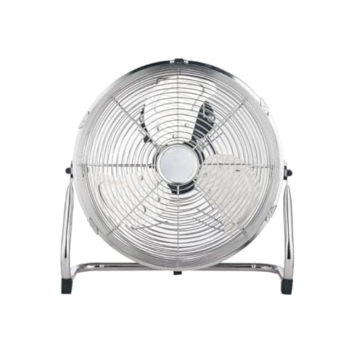 Genérico Ventilador de Suelo 12” (30 cm) 55W Plateado – 3 Velocidades, Oscilación Vertical 180°, Motor DC de Cobre, Flujo de Aire 4.5 m/s, Silencioso 56 dB, Ideal para Hogar y Oficina
