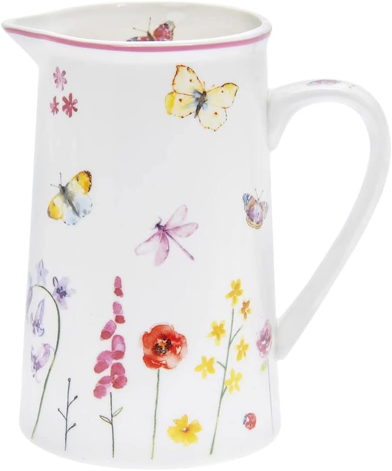 The Leonardo Collection LP94472 Butterfly Garden Milk/Cream Jug, Fine China, Multicolour, 12x9x14cm, Boxed