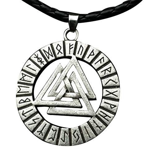 Preisvergleich Produktbild Anhänger Halskette Viking Galvanik Alten Silber Heidnischen Kolovrat Slawischen Amulett Wachs Seil Lederseil,Ancientsilver,1