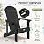 Y&M Adirondack Chair, Black Fire Pit Chairs, Outdoor Patio Chairs with Cup Holder, Weather Resistant HDPE Wooden Textured Patio Chairs, Perfect for Garden, Lawn, Deck, or Poolside