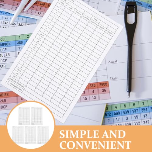 INOOMP: 5 tarjetas de puntuación para golf de papel recubierto, portátiles y duraderas, con superficie de escritura suave para entusiastas del golf miniatura 4