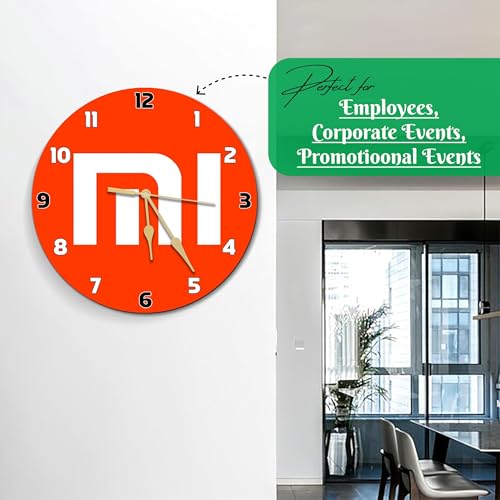 Image of SAVRI Personalized Corporate Photo Wall Clock 9x9 Inch - Customized Company Logo Printed Acrylic Clock | Premium Business Branding, Office Decor, Corporate Awards,Employee Recognition & Client Gifting