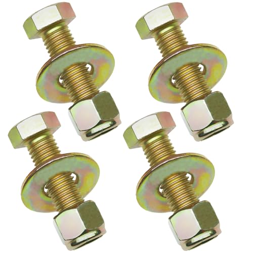 Image of 3 /4 inch x 2-1 /2 inch Hex Head Bolt by Color Galvanization with Nylon Lock nut and Large Size Washer Assortment Kit,Alloy Steel,Grade 8.(4pcs Pack). by Metalsuberg