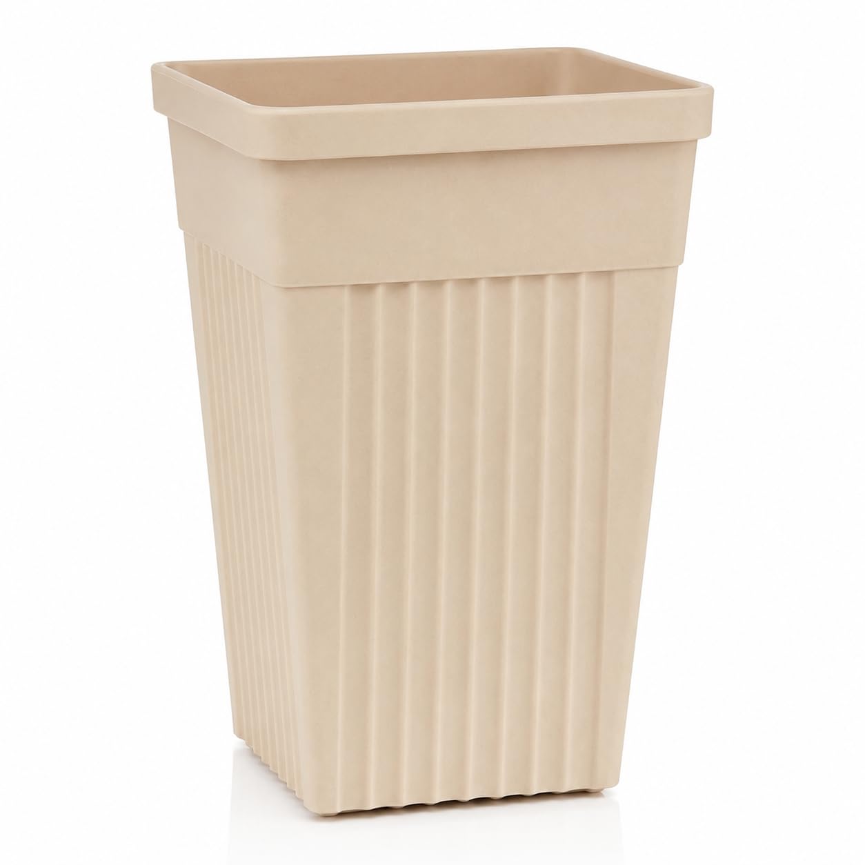 kaanco 40CM Tall Upright Plant Pots Outdoor Large Plastic Planters Outdoor Modern Plant Pots for Indoor and Outdoor Use for Flowers Herbs Garden Patio Front Door Decorative Planter (Taupe,1 pack)
