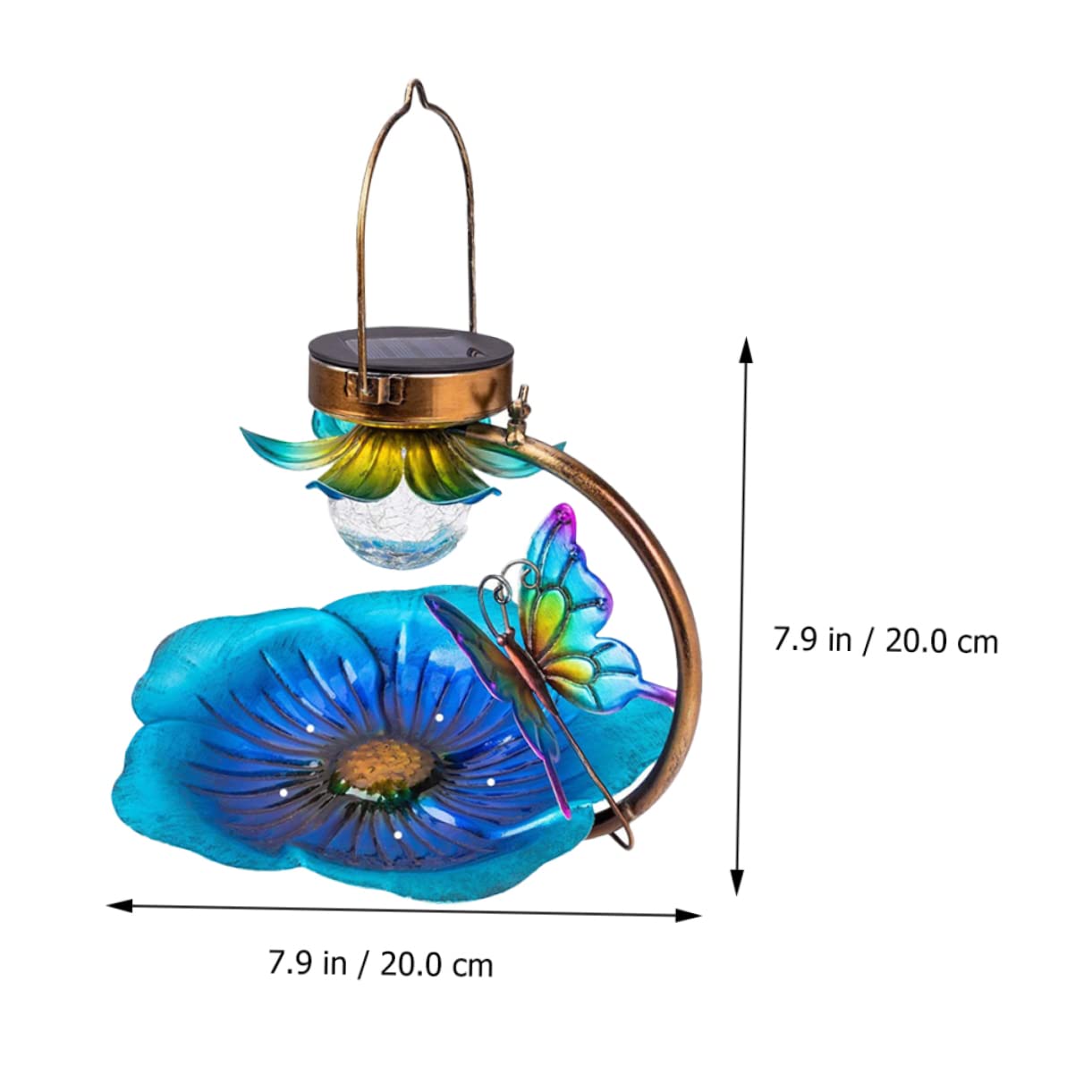 BESPORTBLE Hanging Bird Feeder z Lampą Solarną Kreatywny Ozdobny Karmnik Do Ogrodu z Wbudowanym Oświetleniem Wiele Zastosowań Jako Narzędzie Do Karmienia Ptaków