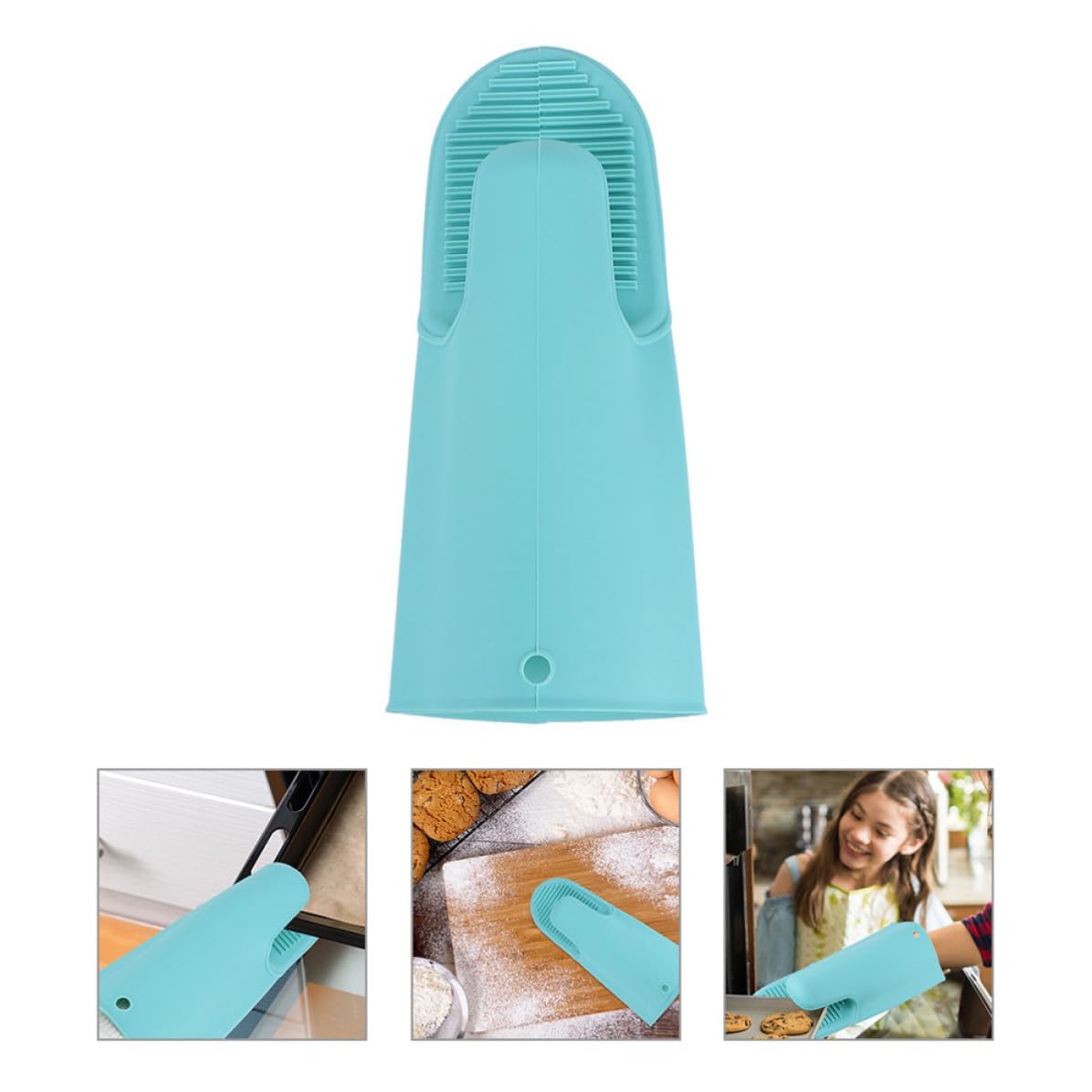 Didiseaon 6 Pezzi Guanti da Forno in Silicone Verde Antiscivolo Cordino