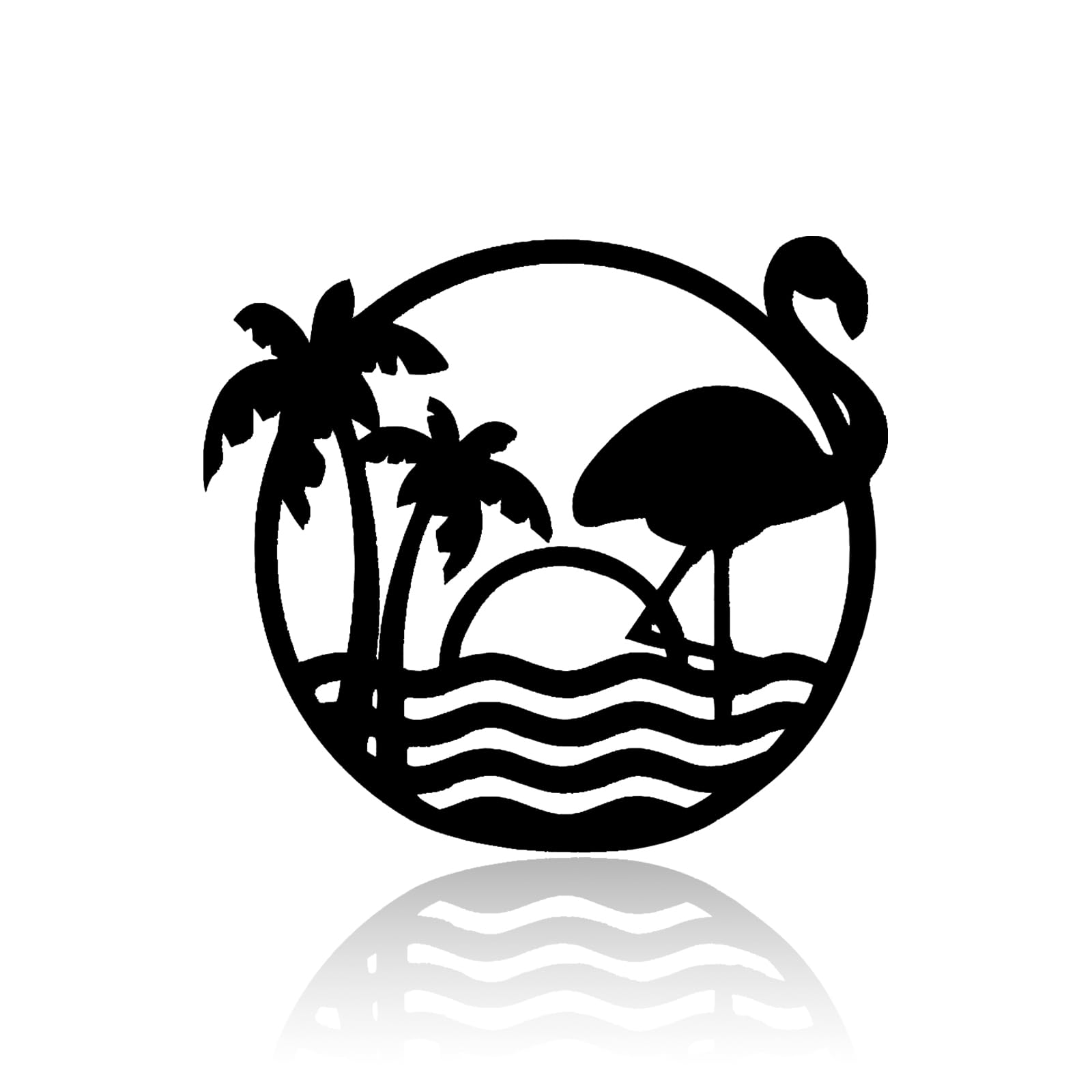 VALINSKY Flamingo Metal Wall Art Decor,Black Summer Vibes Plaques Metal Wall Hanging Sculpture Sign for Living Room Bedroom Home Kitchen Garden Office Decoration
