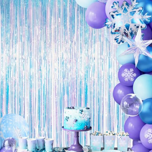 Image of Thicken Iridescent Party Backdrop Fringe Curtains Holographic Streamers