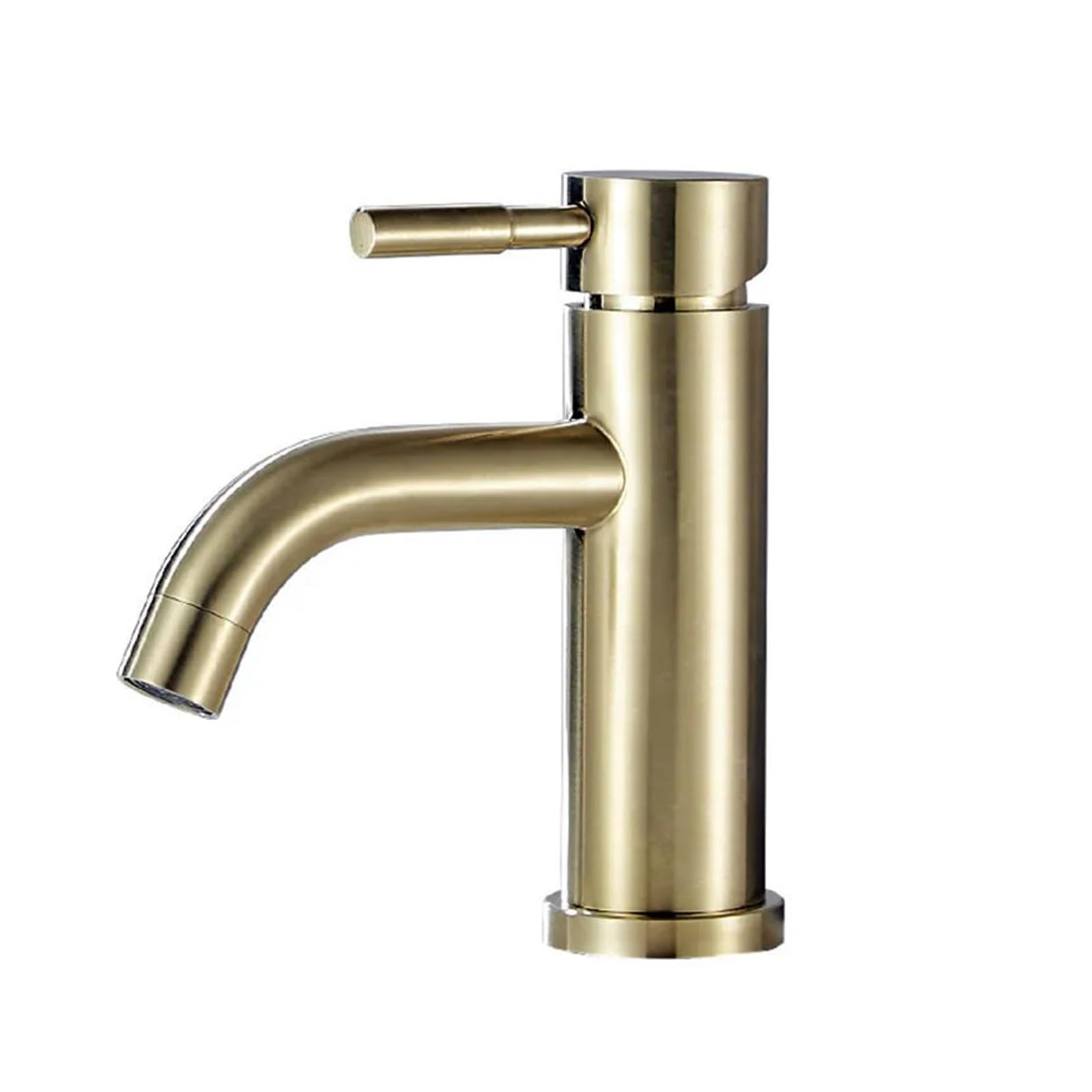 Grifo de lavabo monomando que evita salpicaduras en acero inoxidable oro cepillado