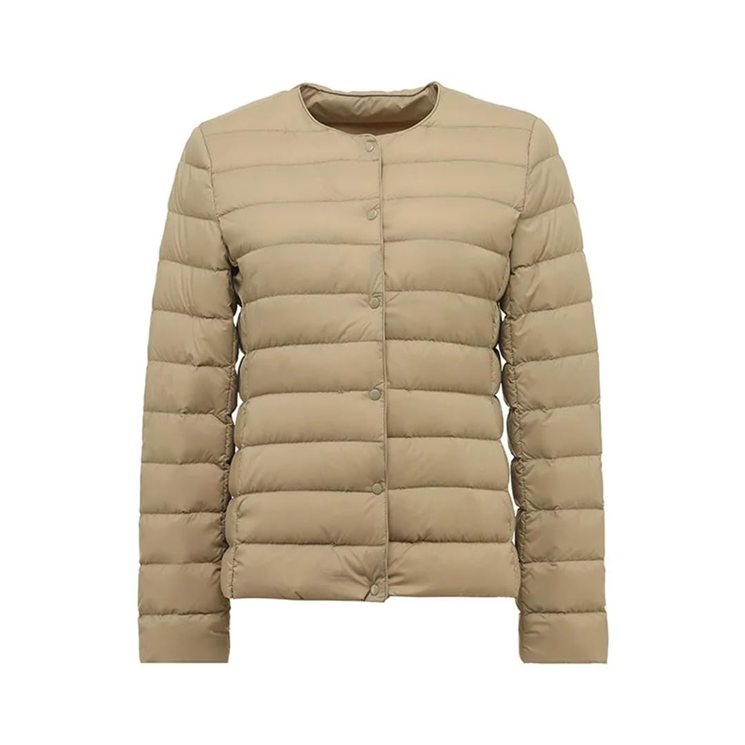 Yeuyyben Piumino da donna giacca primaverile in piumino d'anatra bianca ultra leggero ripiegabile caldo rivestimento cappotto