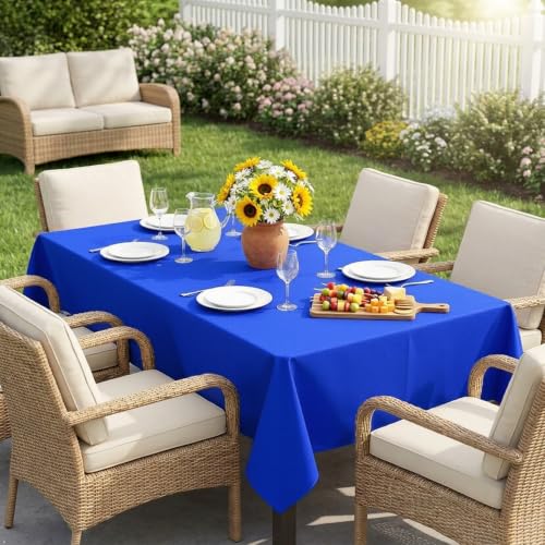 Image of sancua Rectangle Tablecloth for 4 Foot Tables, 60x84 Inch, Blue