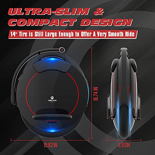 Image of INMOTION V5F Electric Unicycle for Adults - 14 inch Self-Balancing One Wheel EUC with Handlebar, 15.6 MPH Speed, Compact & Slim Design, Beginner-Friendly Electric Monowheel