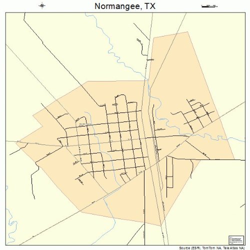 Large Street & Road Map of Normangee, Texas TX Printed poster size wall atlas of your home