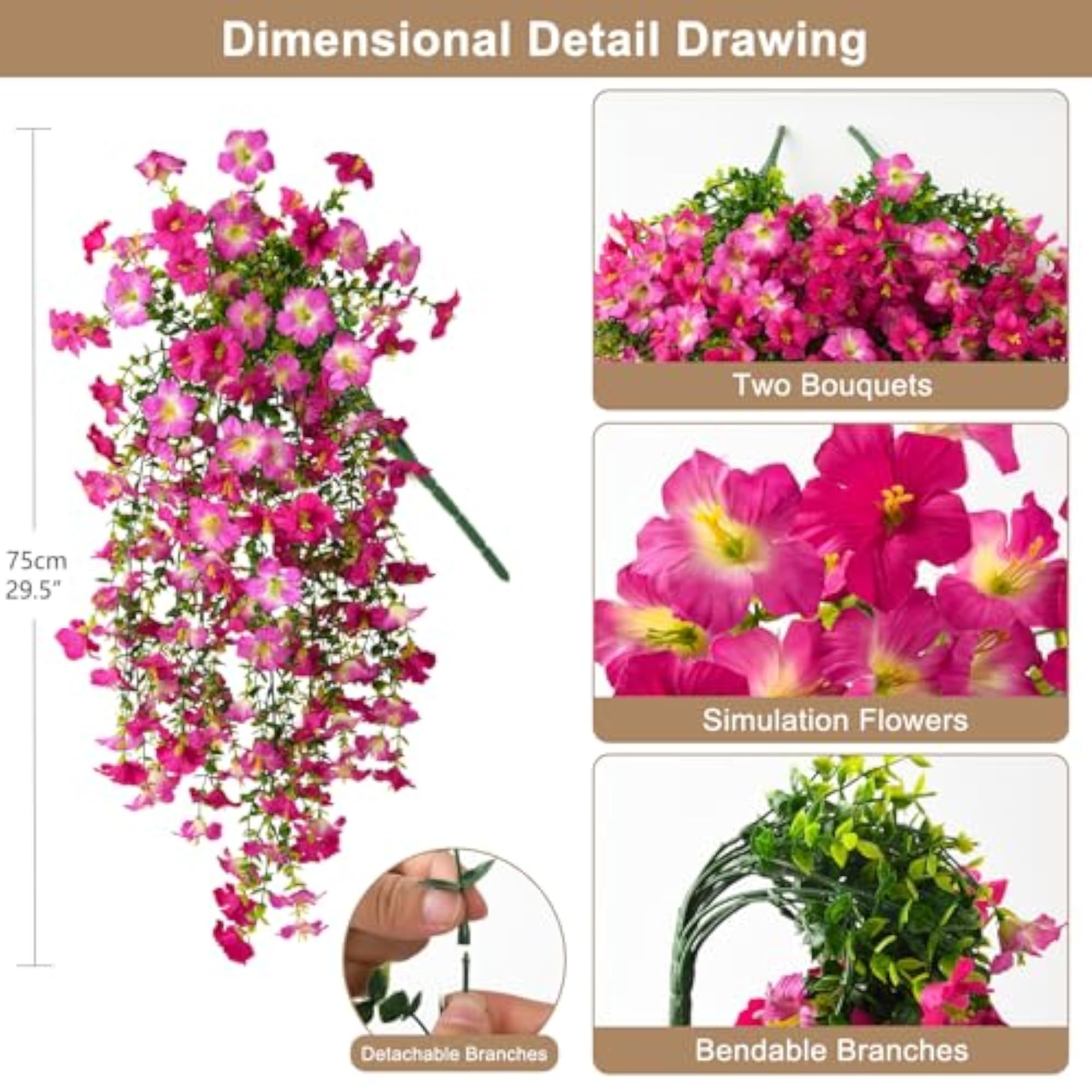 Artificial Hanging Flowers for Outdoor Decoration