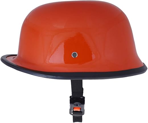 Sage Square German Retro Style World War Inspire Half Helmet (Orange Glossy) (Extra Large) (Non-Motorized)