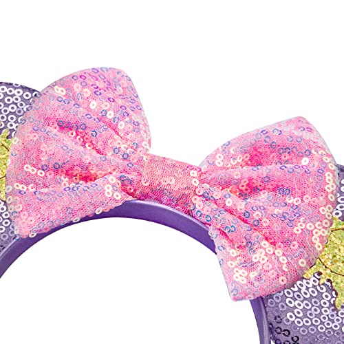Image of FANYITY Mouse Costume Ears,2 Pcs Mouse Ears Headbands for Girls & Women Party,Size Free (Purple sun 2)