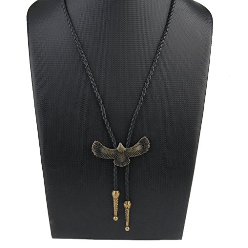 F Fityle Homens Adultos Estilo Antigo Liga De Metal Pingente De águia Bolo Gravata Colar Gravata - B