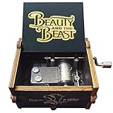 Beauty & Beast Music Box, Wooden Hand Crank Music Box, Wooden Toys for Movie Fans, Gifts for Kids/Sons/Daughters, Perfect for Valentine's Day, Birthday, Halloween and Christmas. (Beauty and the Beast