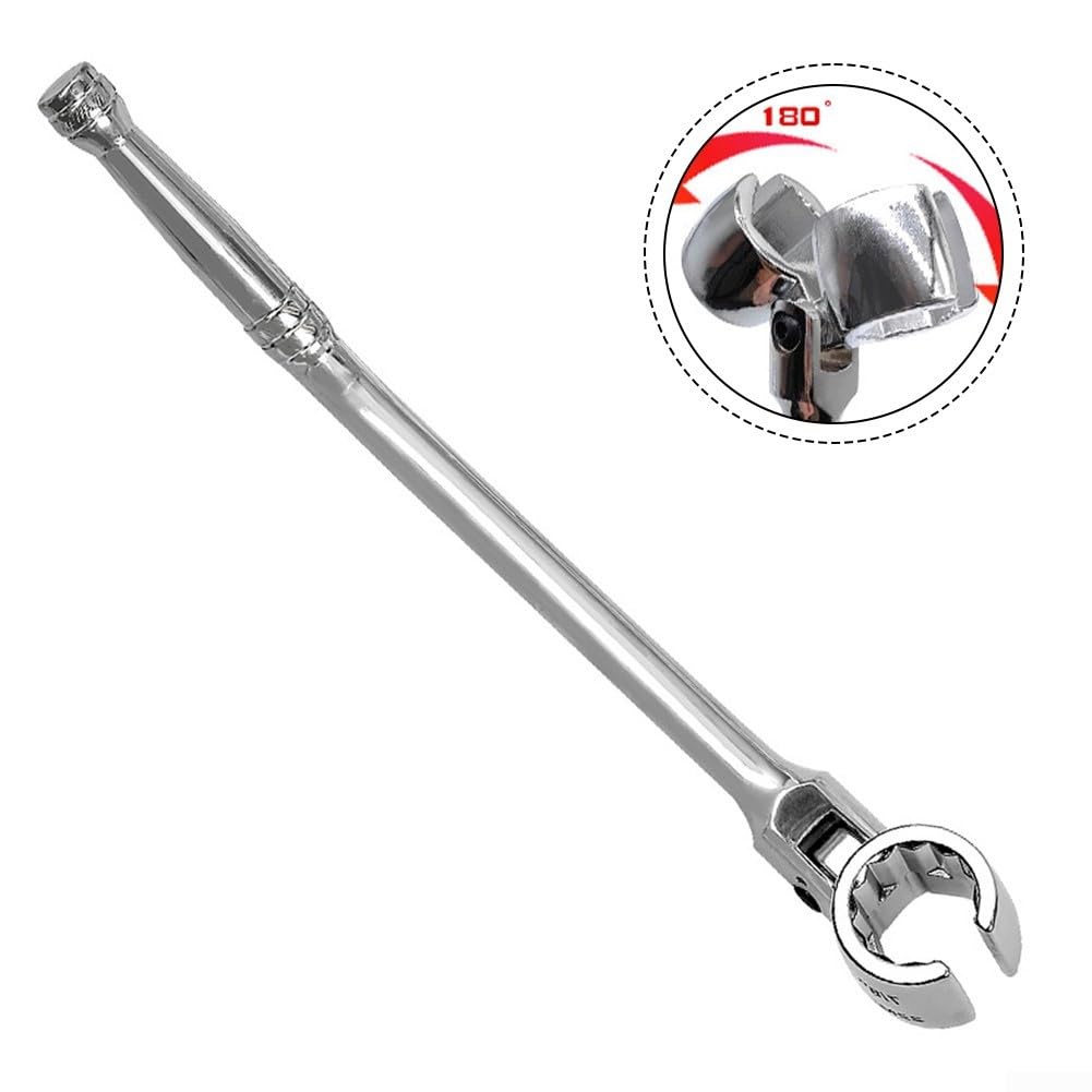 Niceminiwall Chiave per rimozione sensore Lambda da 22 mm, strumento di smontaggio in acciaio al cromo vanadio, testa rotante a 180°, impugnatura ergonomica curva per piccoli spazi