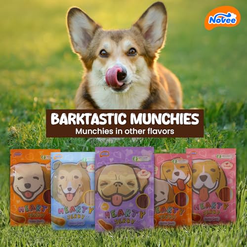 Image of Novee Hearty Jerky Mini Liver Flavour Dog Treats, High Protein, Nutrient-Rich Bites for Dogs, Soft & Tasty Reward Snack for Training, Immunity & Daily Health,100 G,All Life Stages