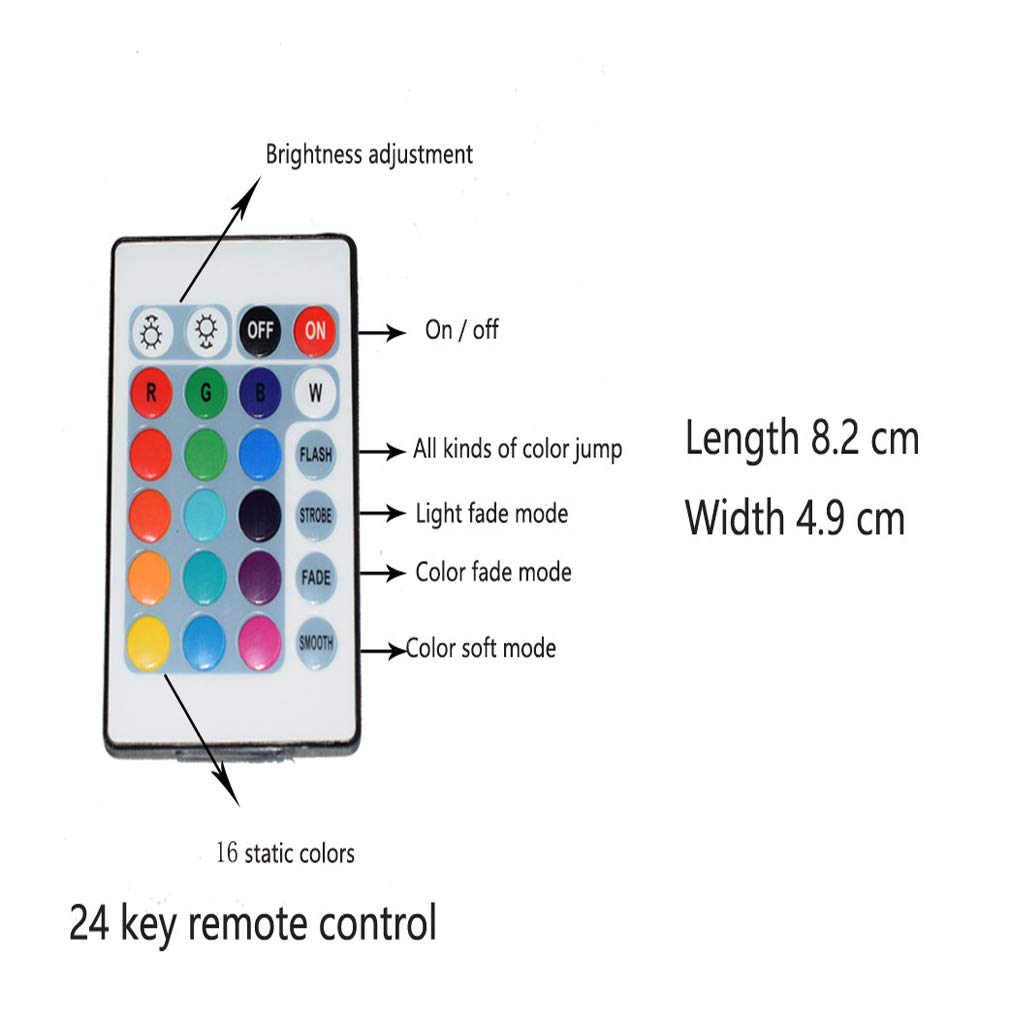 Striscia LED 5M, Luci Led Colorate Smart Phone Strisce LED Compatibile RGB SMD 5050 Musica Sync LED Strip Controllo App E 24/44 Tasti Telecomando RF Per Casa Cucina Festa TV Decorazione,24key,10M