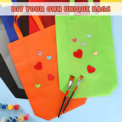 Amylove 80 Pcs Non Woven Tote Bags Bulk Large Reusable Gift Bag Reusable Grocery Bags Foldable Shopping Bag Non Woven Fabric Goodie Bags With Handle For Kids Adults, 11.8 X 4 X 15 Inch (Multicolor) #TOP5
