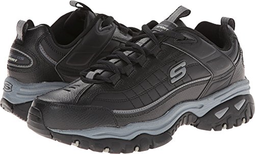 Skechers Men's Energy Afterburn Lace-Up Sneaker, Black/Grey, 16 Wide