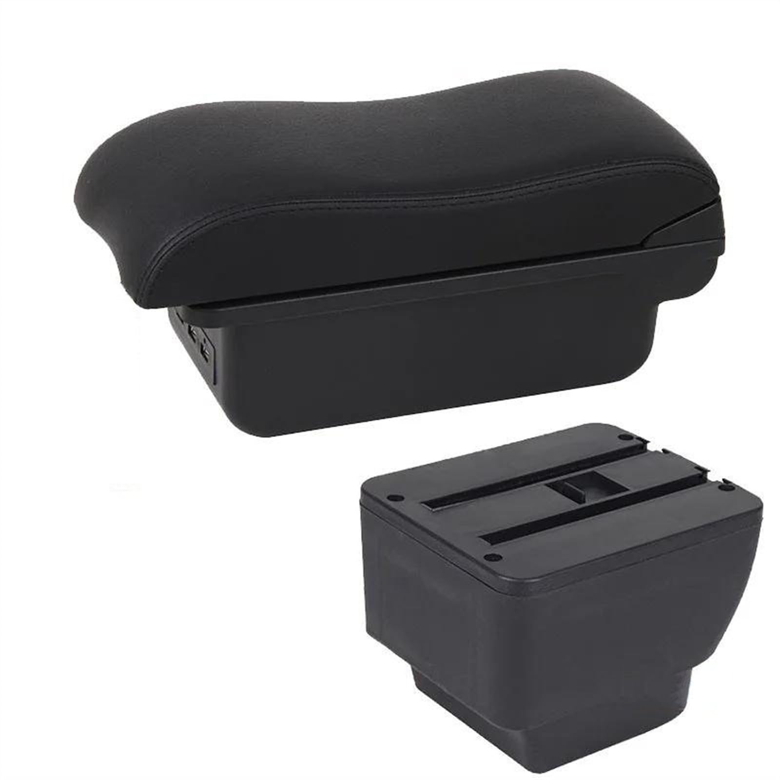 NOHEEU Car Armrest Box Retrofit Parts Storage Accessories Interior Details For MAZDA 2 Demio(B2 Black line 3USB)