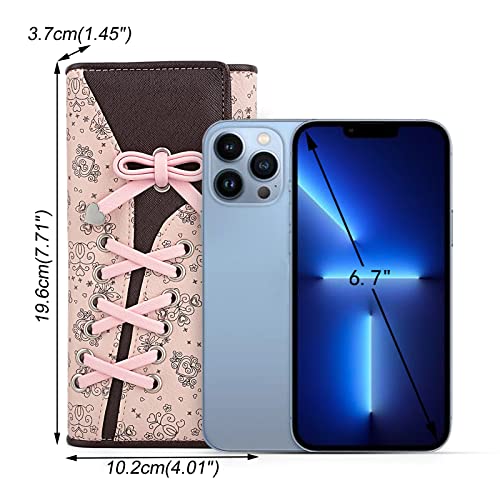 Image of UTO RFID Wallet for Women Large Capacity PU Leather Card Holder Phone Case Zipper Pocket Purse Clutch
