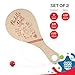 PICK A TOY Wooden Paddle Ball with String (Set of 2) with Green Carry Bag - Indoor Outdoor Toy: Kids Fun and Classic Paddleball Game for Boys and Girls, Party Favor Toys Ages 4+