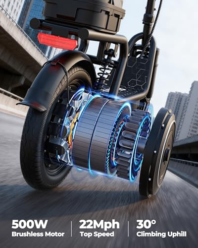 Image of Adults Electric Scooter with Seat, 500W Motor, 22MPH, 27 /35 Miles Range, Dual Suspension, Foldable Commuter E Scooter with Brasket for Daily Commute, Grocery, or Pet Travel