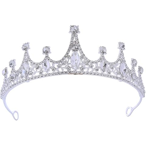 Elegant Silver Rhinestone Princess Tiara Cover