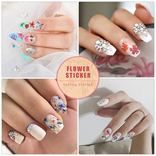 EBANKU 10 Blatt Nagelsticker Selbstklebend, Flower Leaf und Birds 3D Nail Design Nagelaufkleber für Frauen,Gel Nails… – Bild 5